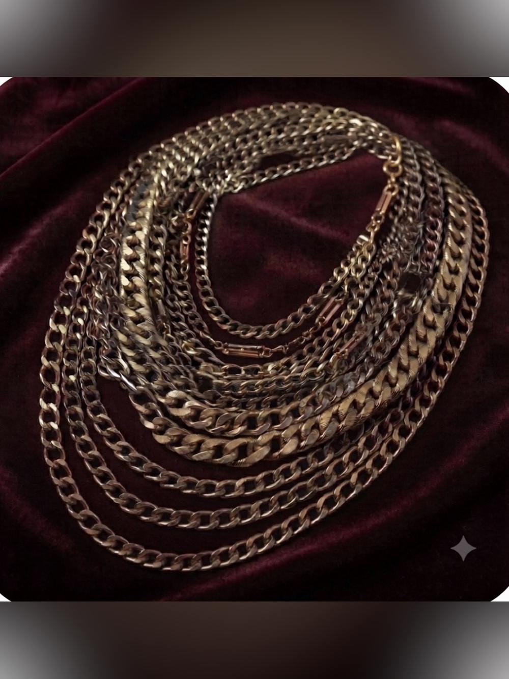 Layered Gold tone  Chain Necklace